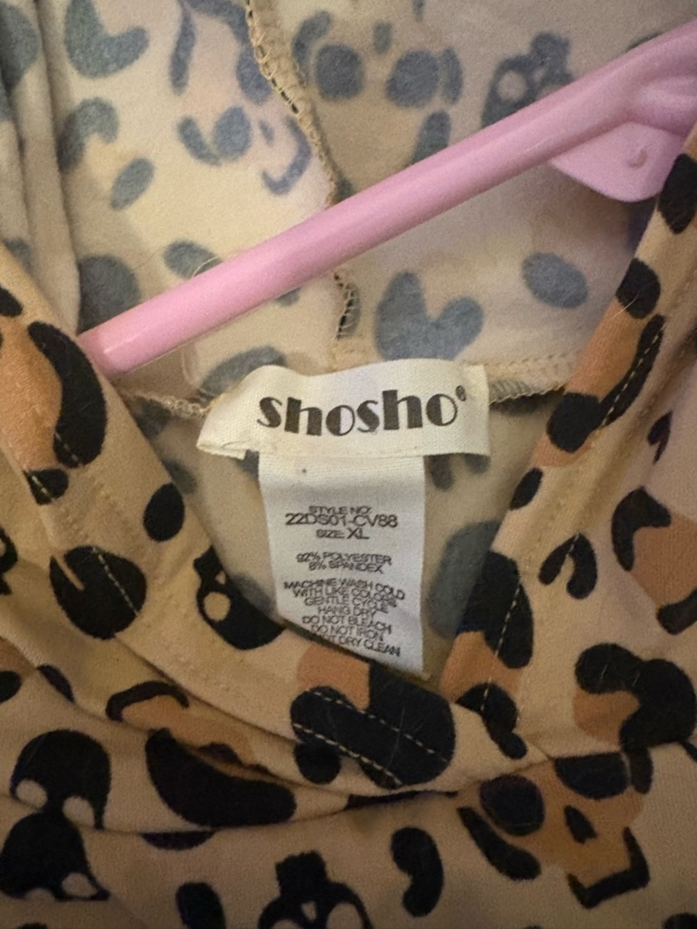shosho Beige and Black Leopard Print Blouse